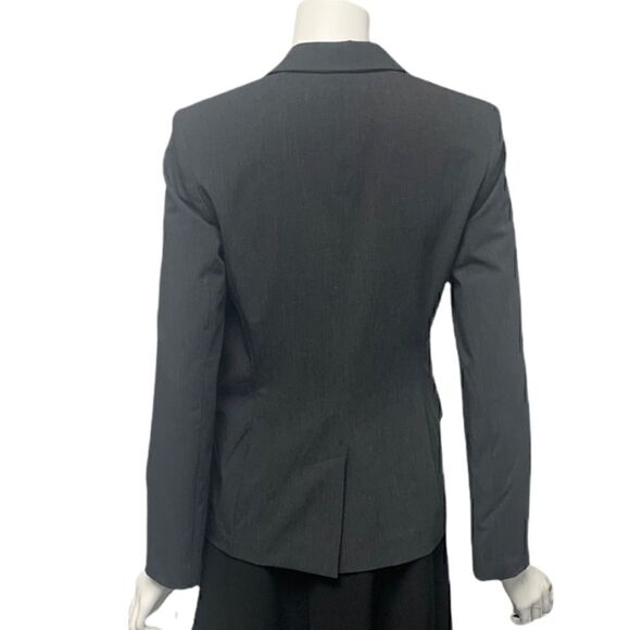 French Connection Vintage Gray Shoulder Pads Fitted Jacket - Picture 7 of 8